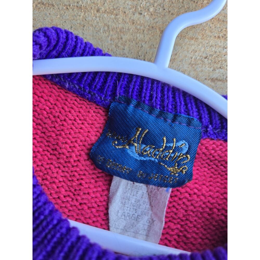 RARE Vintage Disney Aladdin Jasmine Pullover Sweater Pink Purple Size 6/6X - Picture 3 of 3